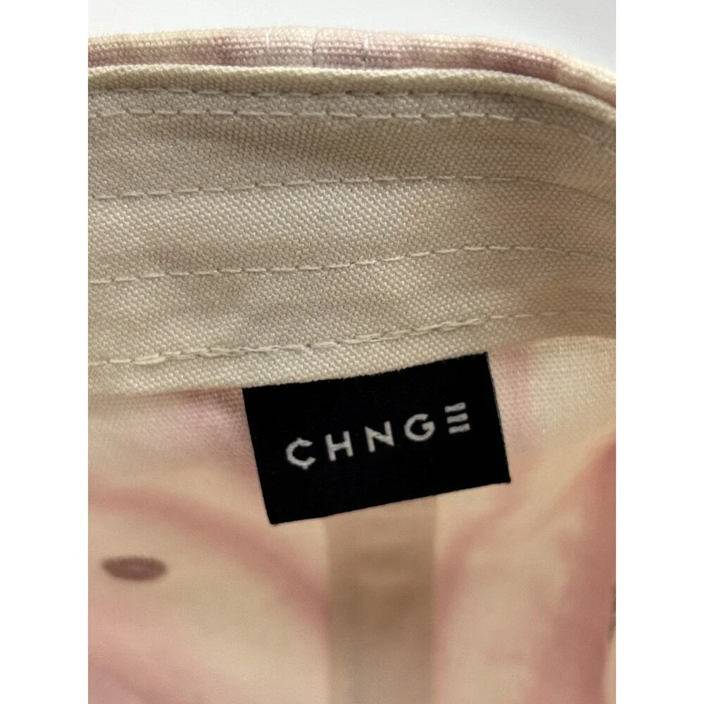 CHNGE Hat Pink Cream Tie Dye Organic Cotton Strapback Dad
